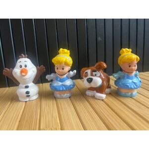 Disney Fisher Price Little People Toy Disney Princess Cinderella Olaf Dog Bundle